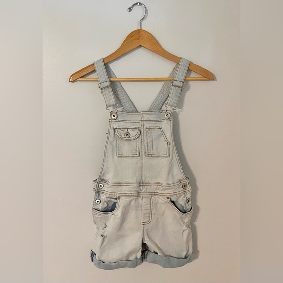 Lucky Brand Other - Lucky Brand Kids Denim Shortalls Overalls Shorts size 14